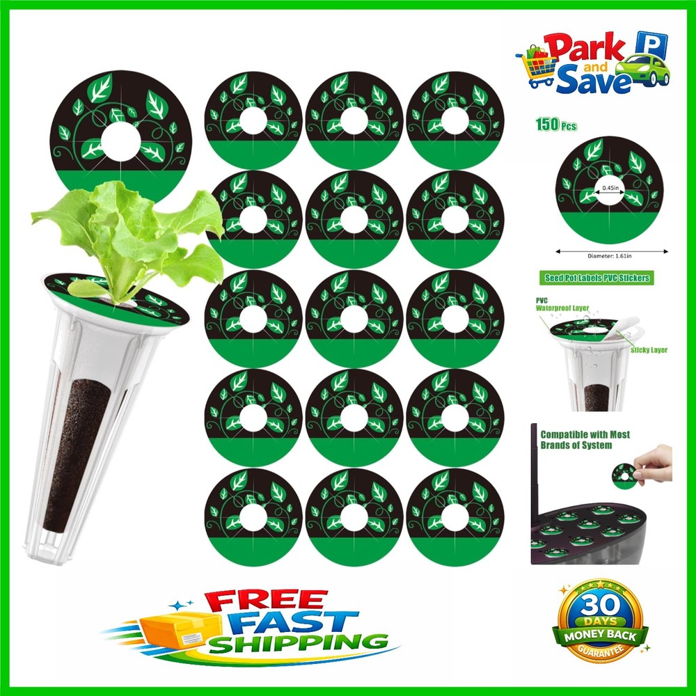 Durable 150-Pcs Hydroponic Plant Labels - Easy Peel & Adjust for Growth Tracking