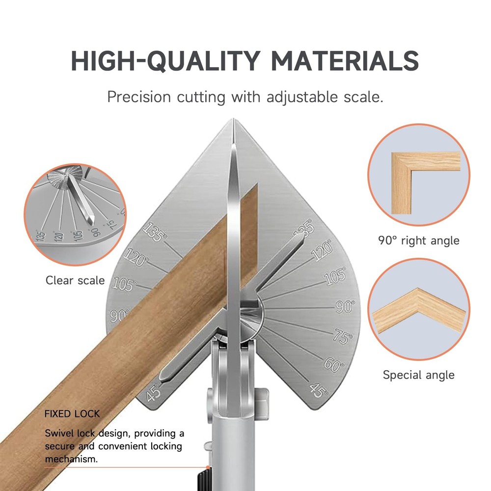 TOWOT Sharp Multi Angle Miter Shear Cutter, Adjustable at 45 To 135 Silver