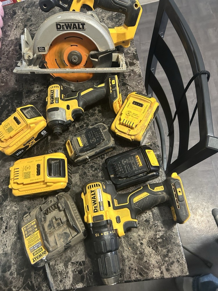 Dewalt 20 Volt Drill,impact, Circular Saw And Battery’s