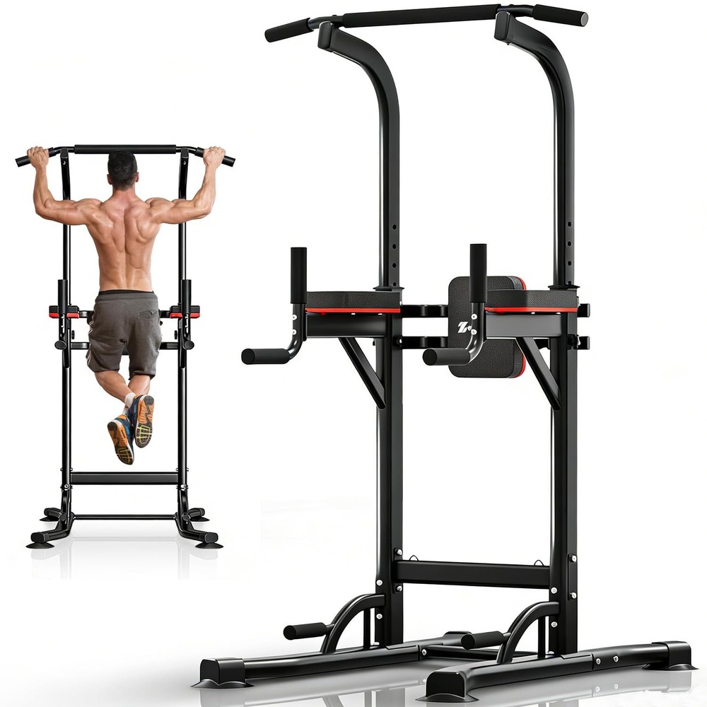 Pull Up Bar, Multi-Function Power Tower Dip Bar Stand Station, Strength Train...