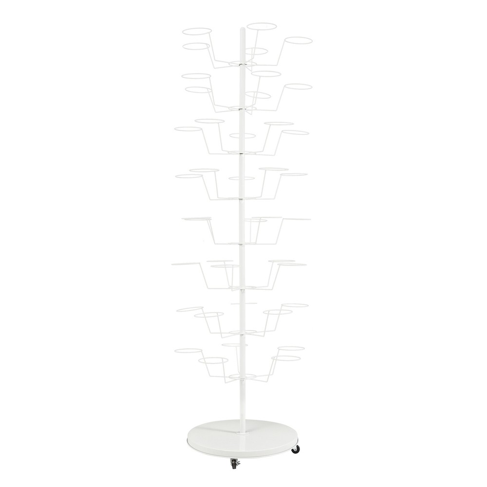 White Hat Rack, Freestanding Hat Display Stand, 8-tier Hat Holders