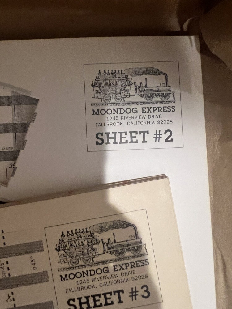 Moondog Express Train Sheets Multiple Pages Vintage