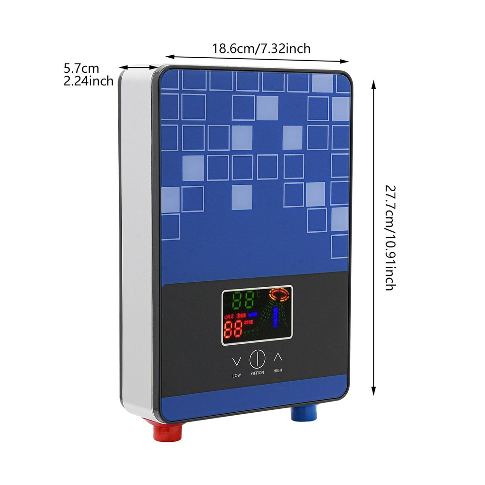 4500W 110V Electric Tankless Hot Water Heater Instant On Demand Bathroom Shower