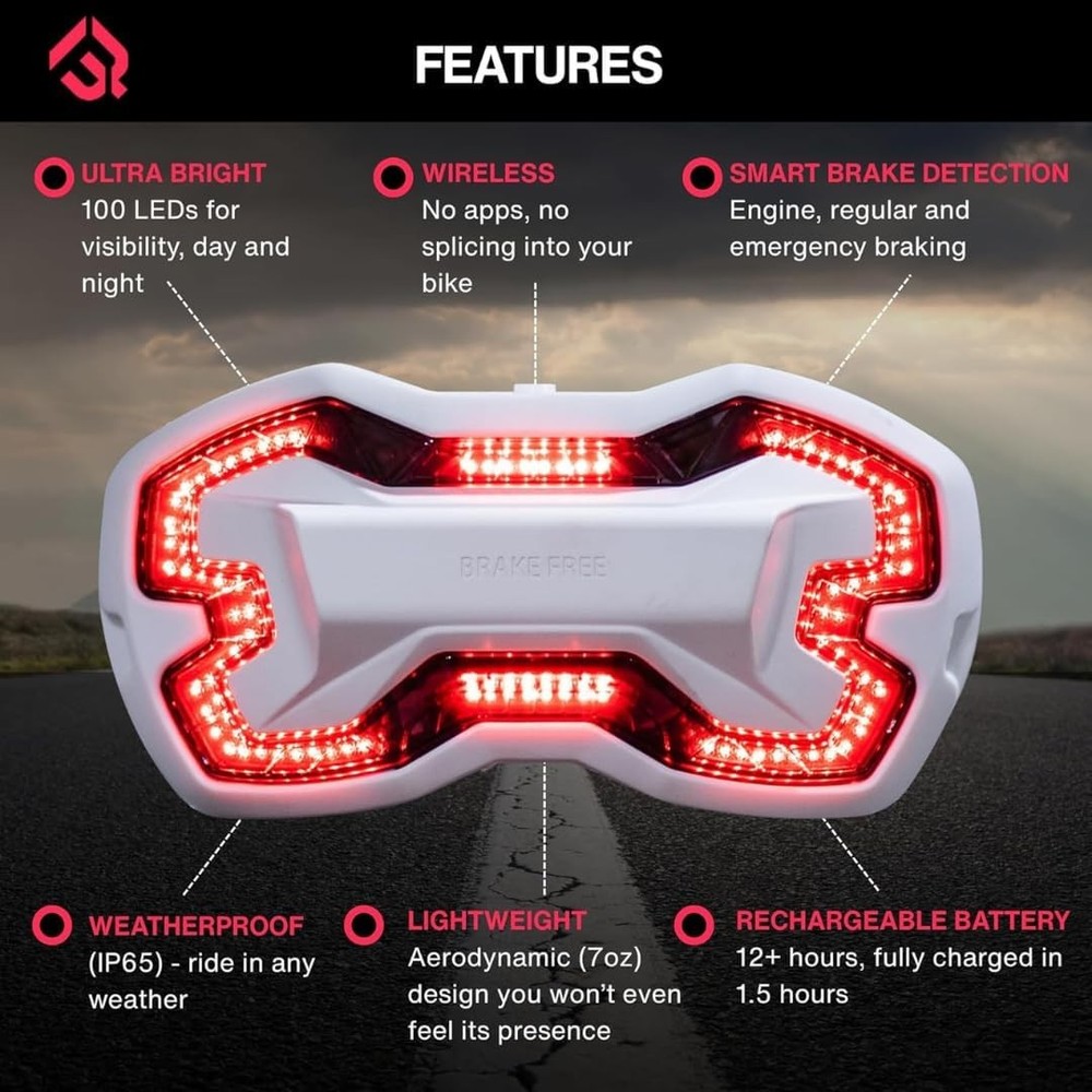 Wireless Motorcycle Helmet Brake Light