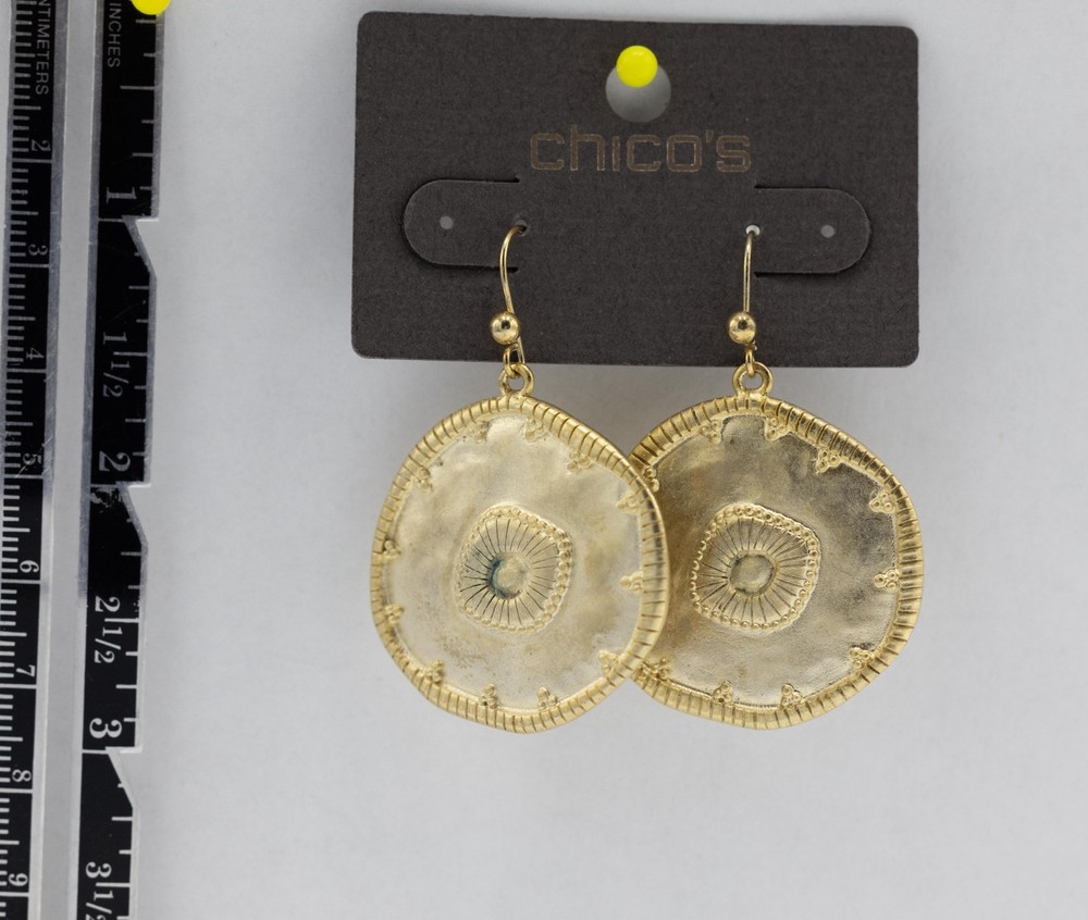 Chico's Gold-tone Sunburst Dangle Earrings New
