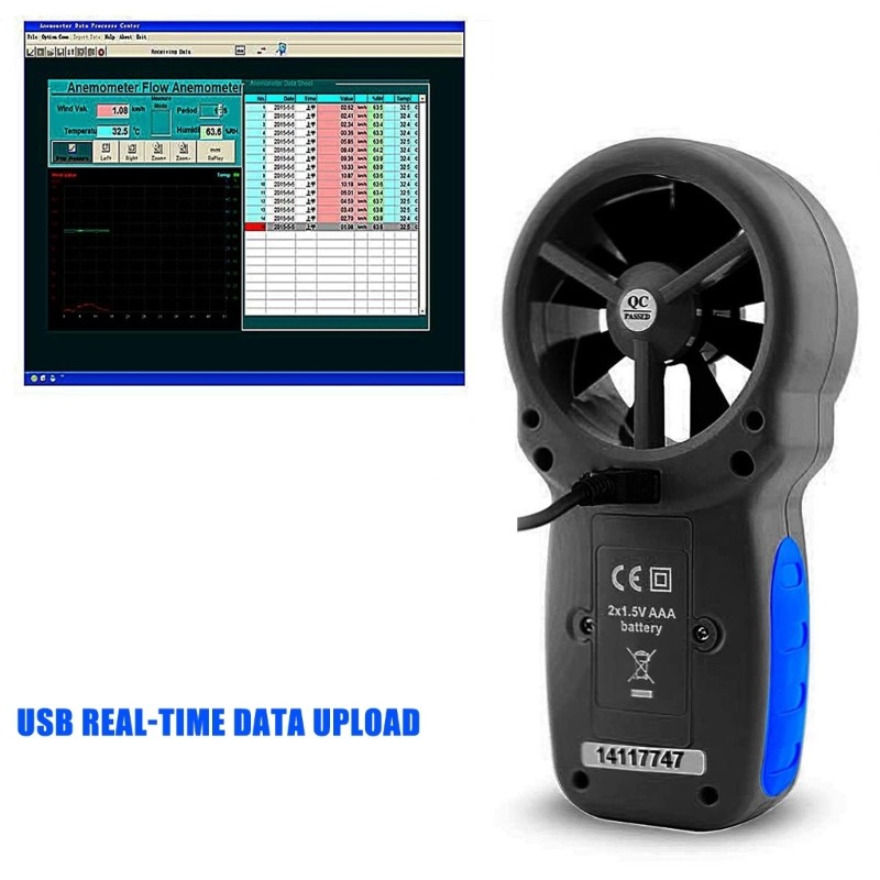 easy to read Wind Speed Detectors with Backlight Digital Display for