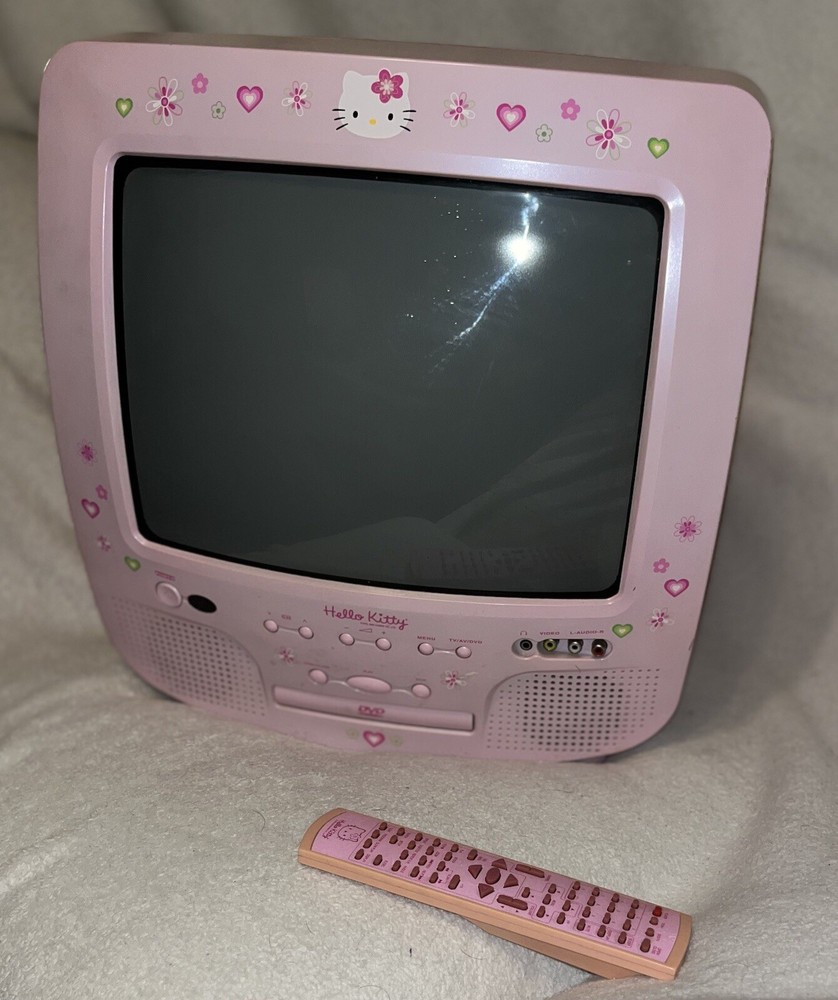 Hello Kitty Vintage TV 13in w/remote