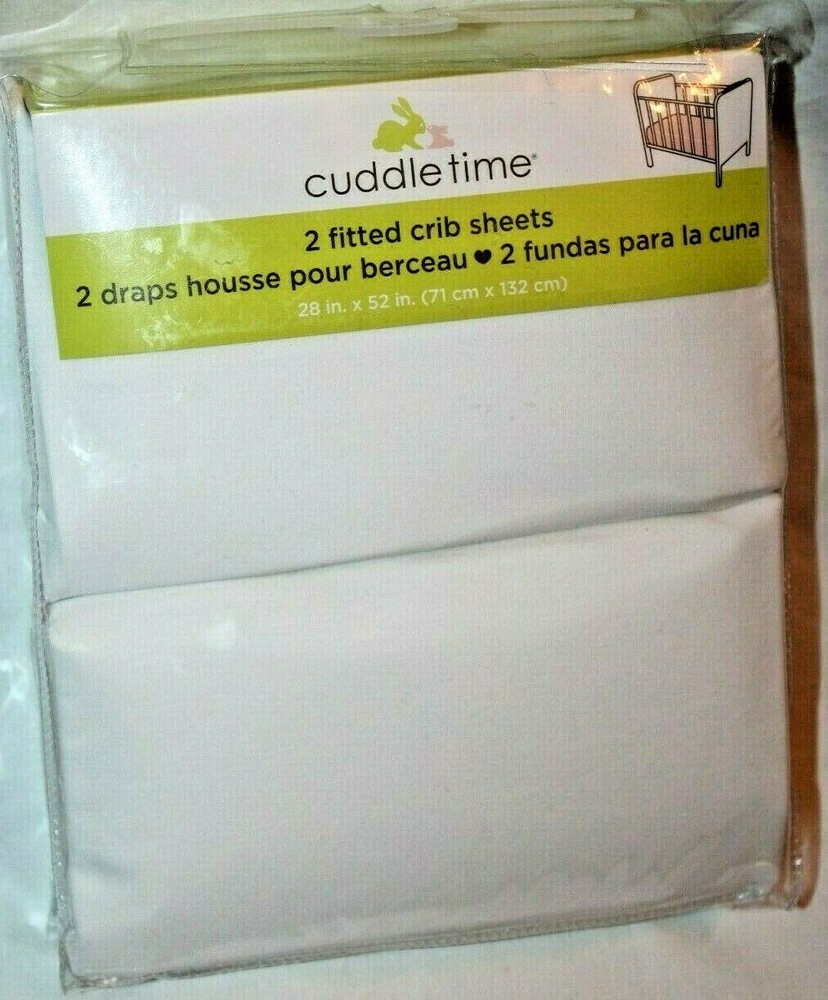 Cuddletime Cuddle Time 2 Fitted White Crib Sheets