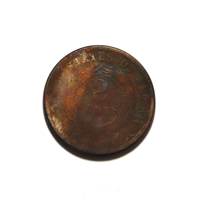 1864 2 Cent Piece 2C Cents Coin