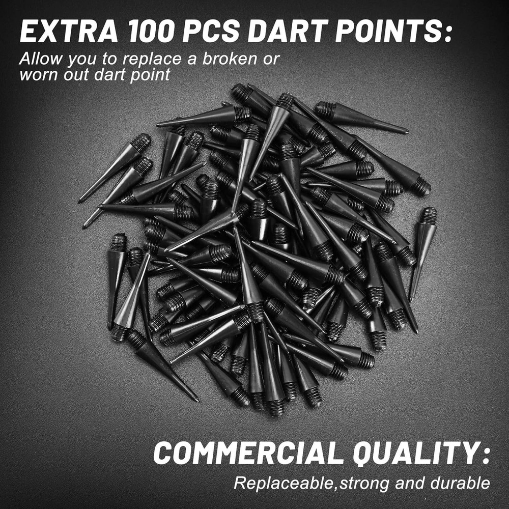 Soft Tip Darts Set - 12 Count with 100 Replacement Tips, Unisex, Silver