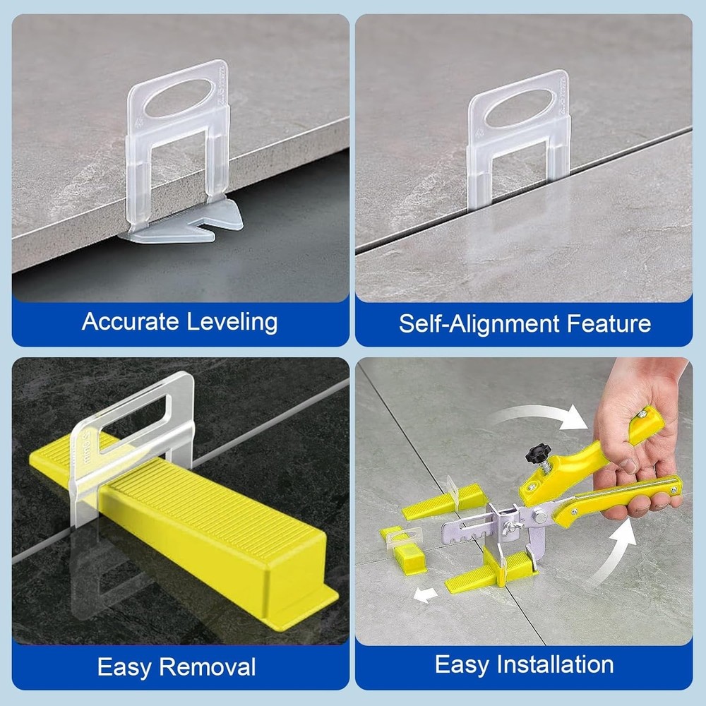 High-Quality 500-Piece Tile Leveling Clip Set - Easy & Efficient Grouting System