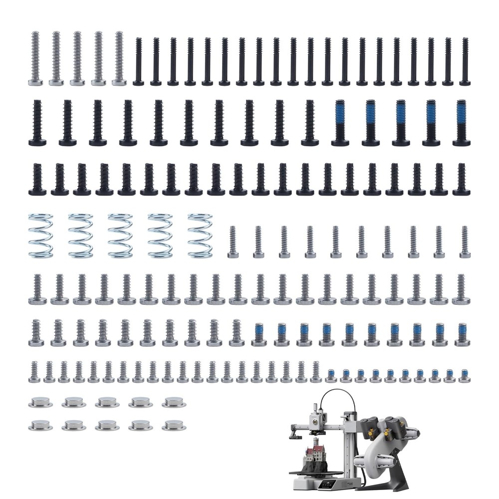 Imdinnogo 3D Printer Accessories Screws Assortment Kit for M2-2.5, Silver