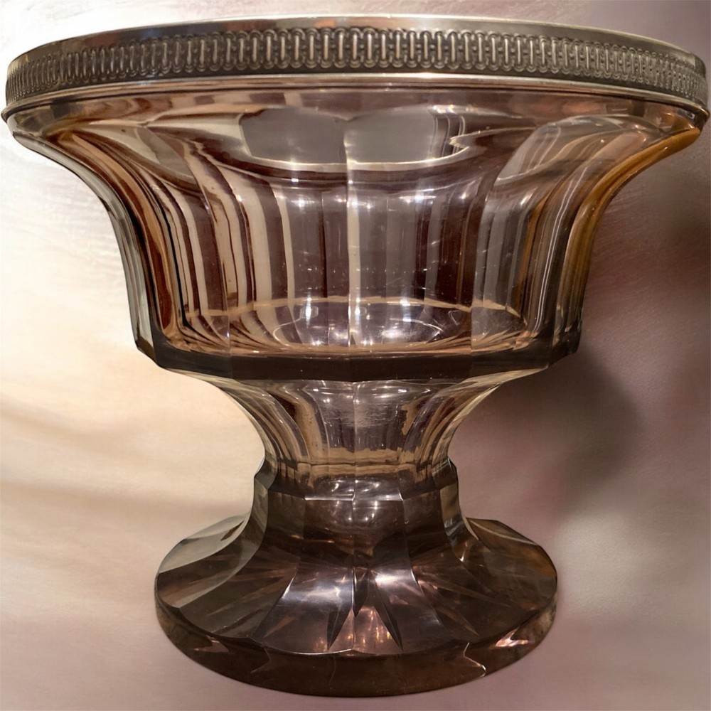 Gorgeous Murano Glass Centerpiece with Silver Edge