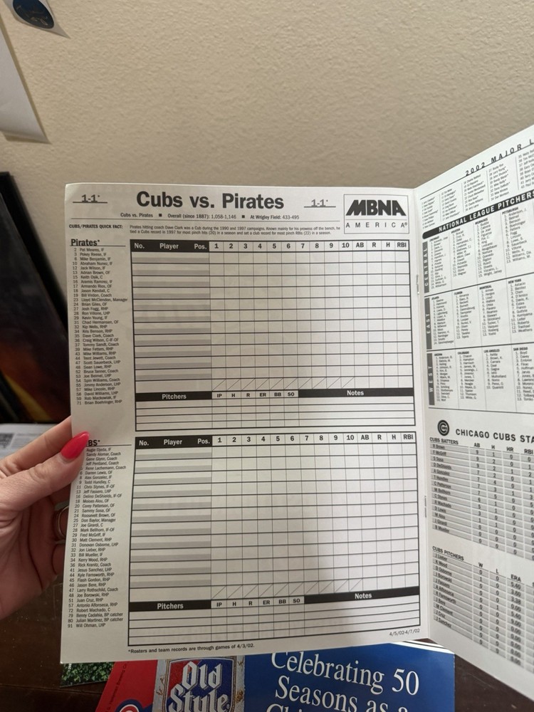 2000, 2002 MLB Chicago Cubs Program Scorecards