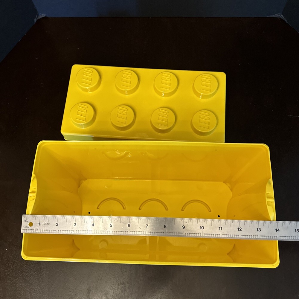 LEGO EMPTY Box & Lid ONLY CLASSIC Large 8 Stud Yellow Brick Storage Container