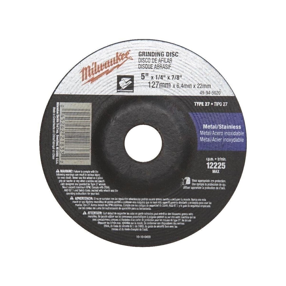 Milwaukee 5 X 1/4 X 7/8 Grind Disc