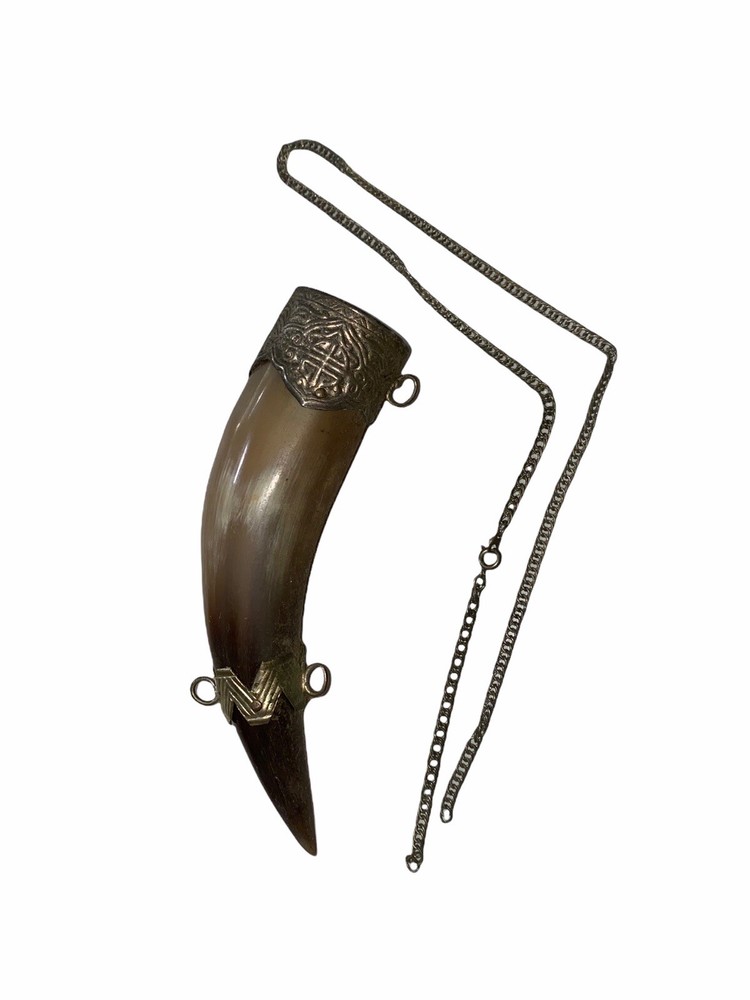 Antique 1800s Powder Horn 6” Long