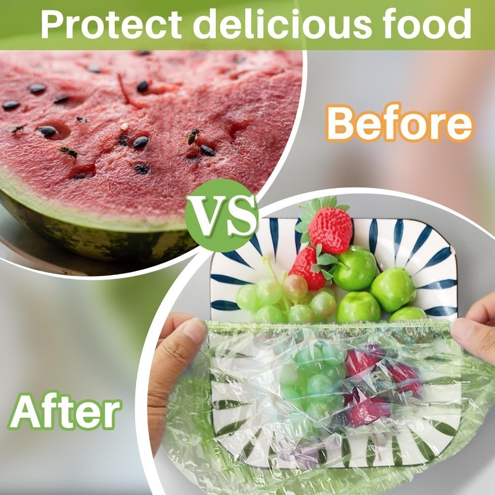 Reusable Elastic Plastic Bowl Covers Set Food Storage Container Lids Stretch