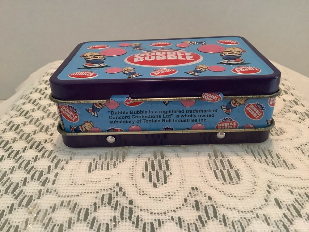 Vintage Dubble Bubble Gum Mini Hinged Metal Lunch Box w/ Handle