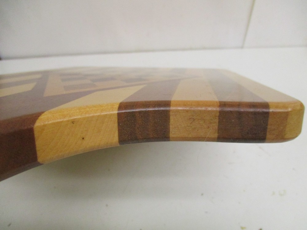 Wood Striped check Inlay Reversible Cutting Board