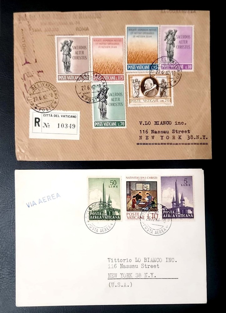 2 Vatican Cover To Usa 1962