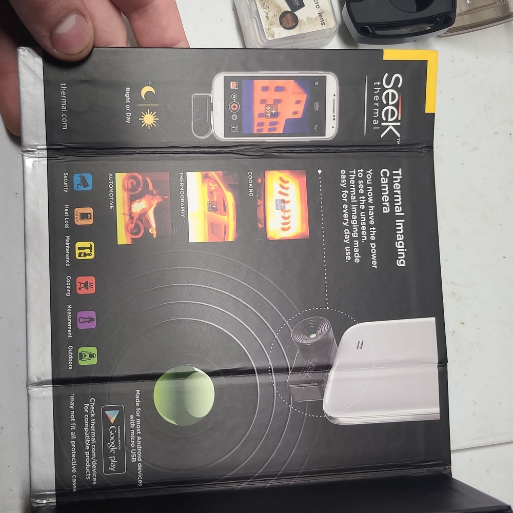 Used Seek Thermal Imaging Camera UW-AAA Android Devices w/ Macro Lens Attachment