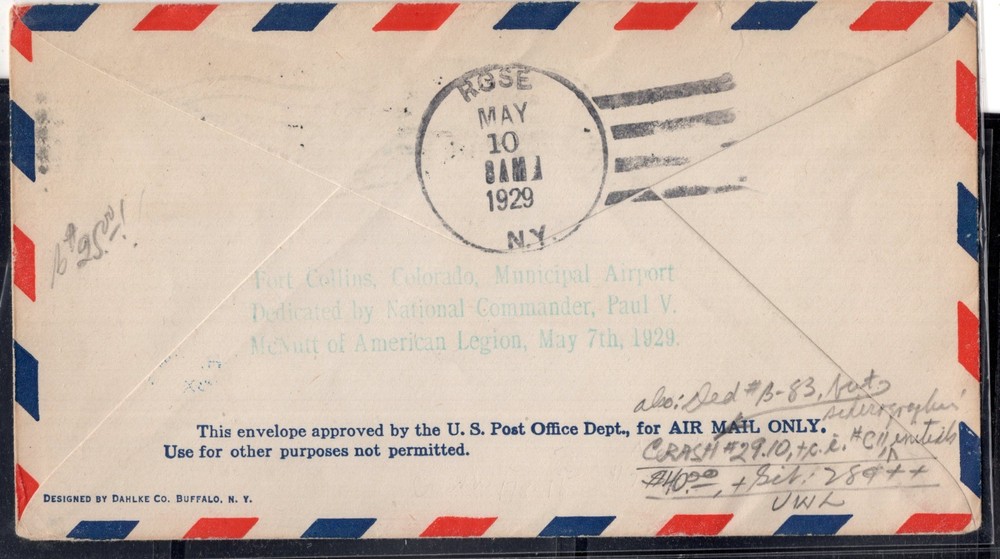 U.S. - C11 - First Flight Air Mail - With siderographers initials (A.E.F.)