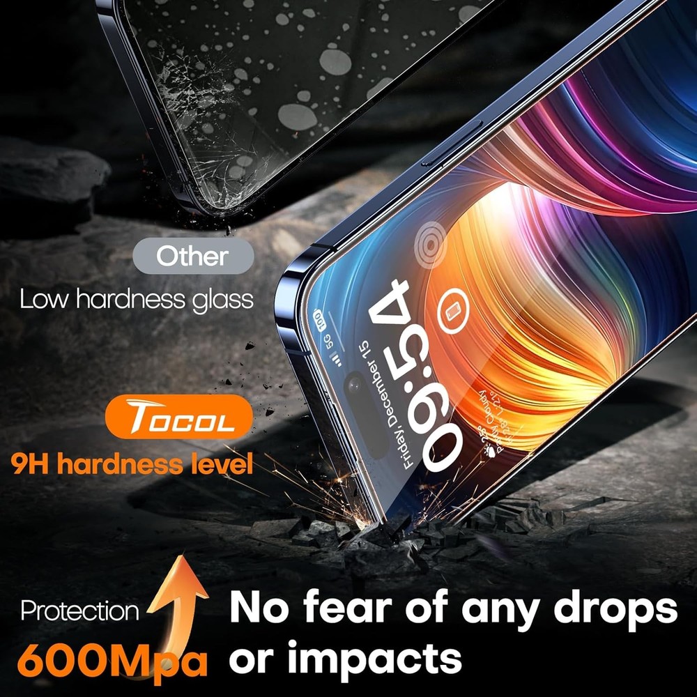 iPhone 15 Pro Max Screen Protector Tempered Glass