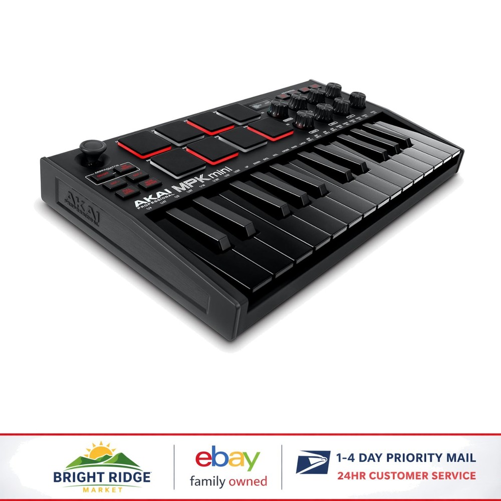 25-Key Portable MIDI Controller with Touch Sensitive Pads and Effect Integration