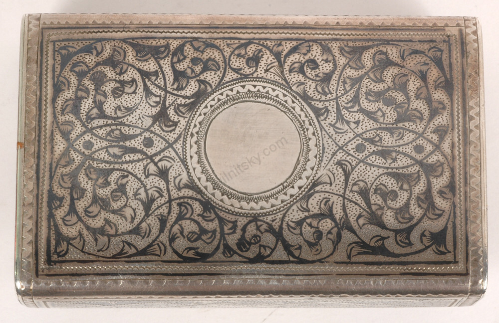 Moscow silver box with niello "Troika", 1887