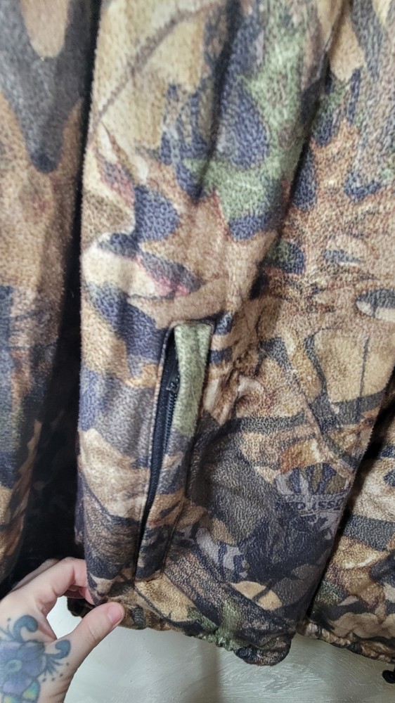 MOSSY OAK Camo Zip Jacket Size XL Adult pull over 1/4 zip Pull String Bottom