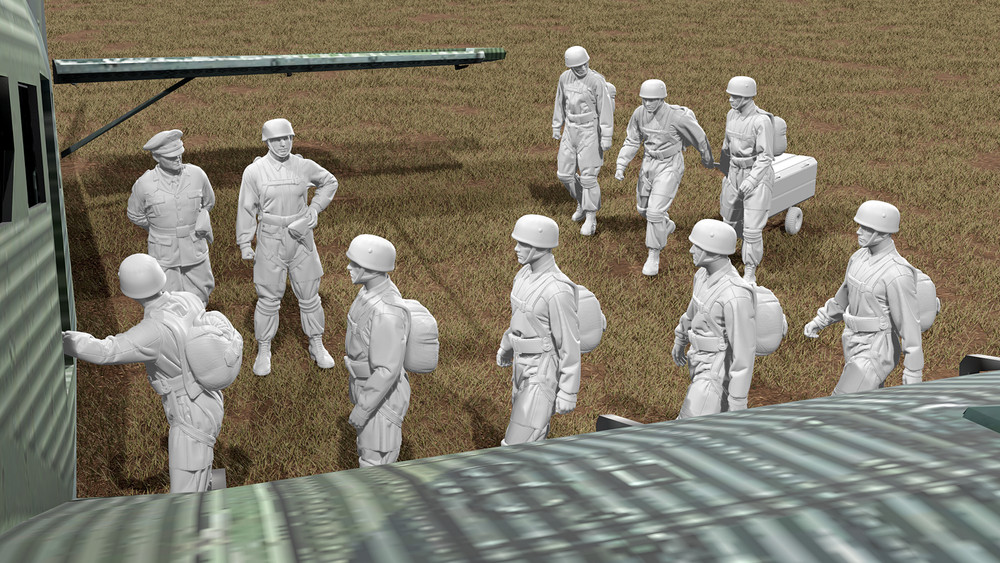 WWII Fallschirmjäger boarding JU-52 - 11 Item Set