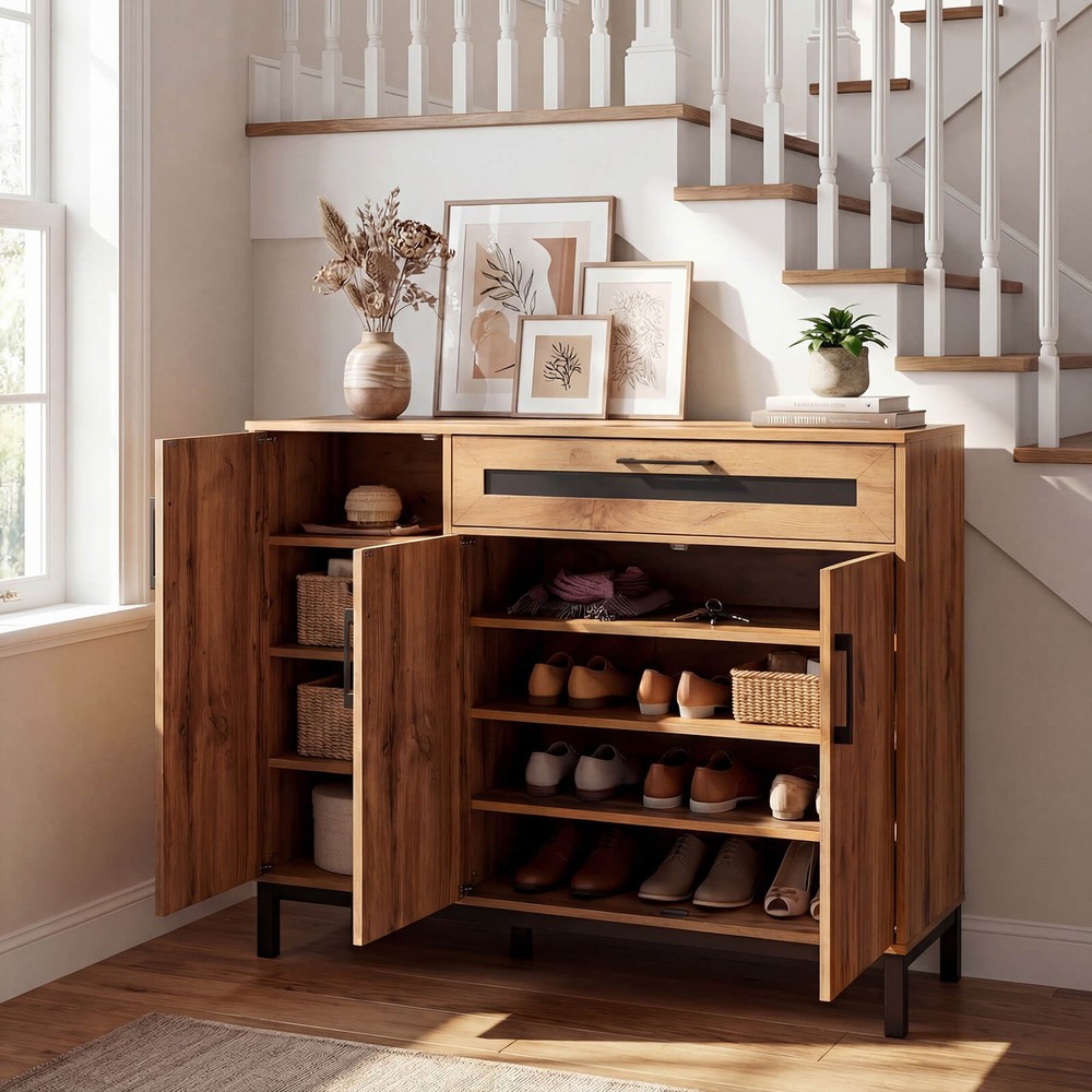 48" Sideboard Buffet Cabinet w/Drawer & Removable Shelves for Kitchen, Entryway