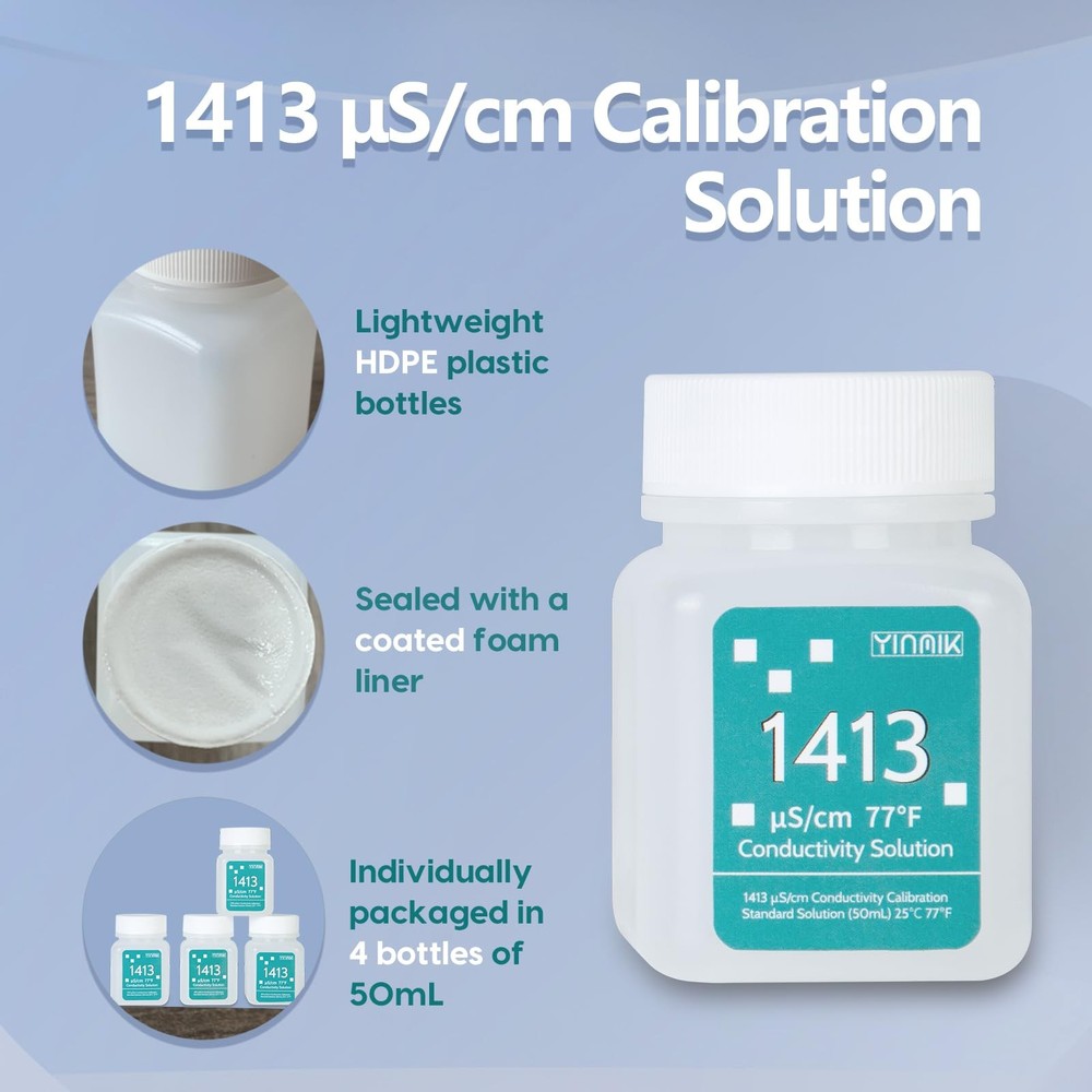 1413 μS/cm Calibration Solution, Conductivity Salt Standard Buffer Solution...