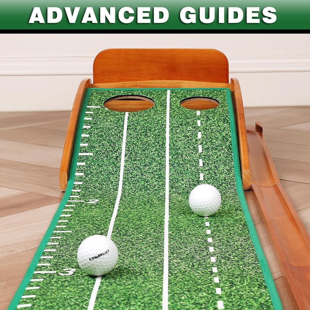 Foldable Golf Putting Mat with Automatic Ball Return - Ideal for Indoor Training