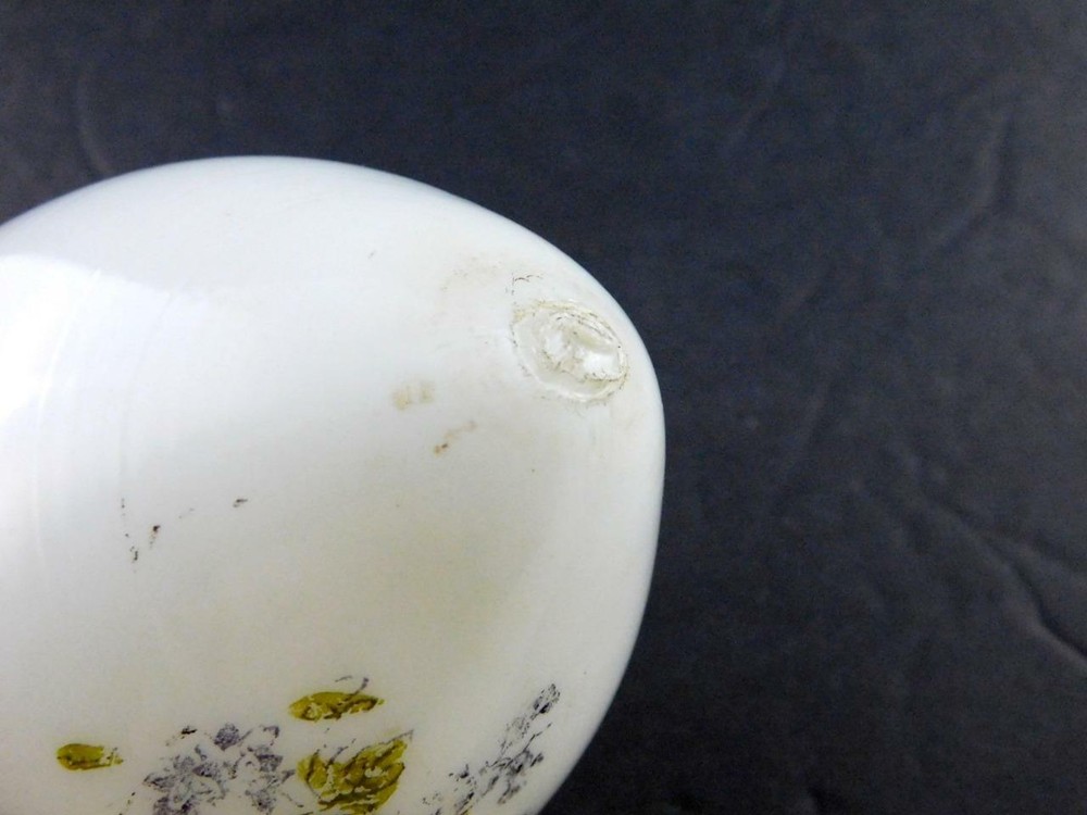 Easter Greeting Handblown Glass Easter Egg Floral Violet Handpainted GREAT VALUE