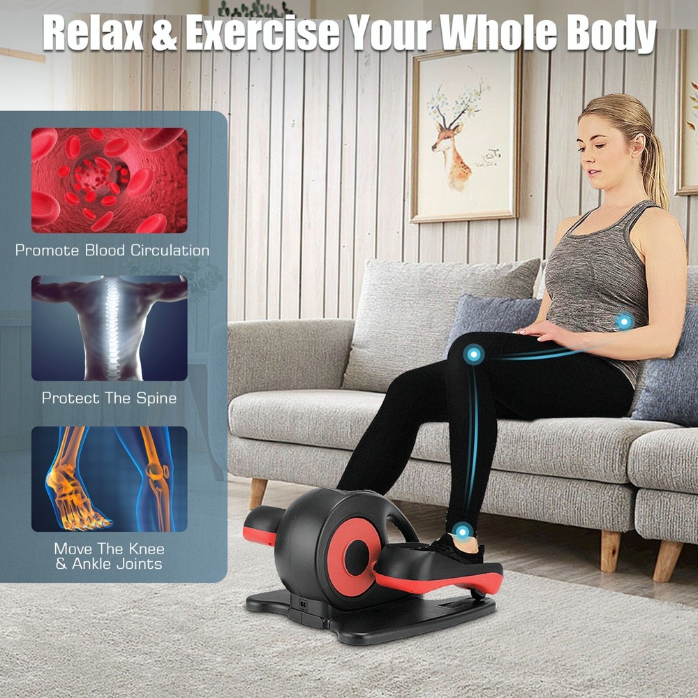 Under Desk Elliptical Machine Mini Elliptical Trainer w/Remote Control & LCD NEW
