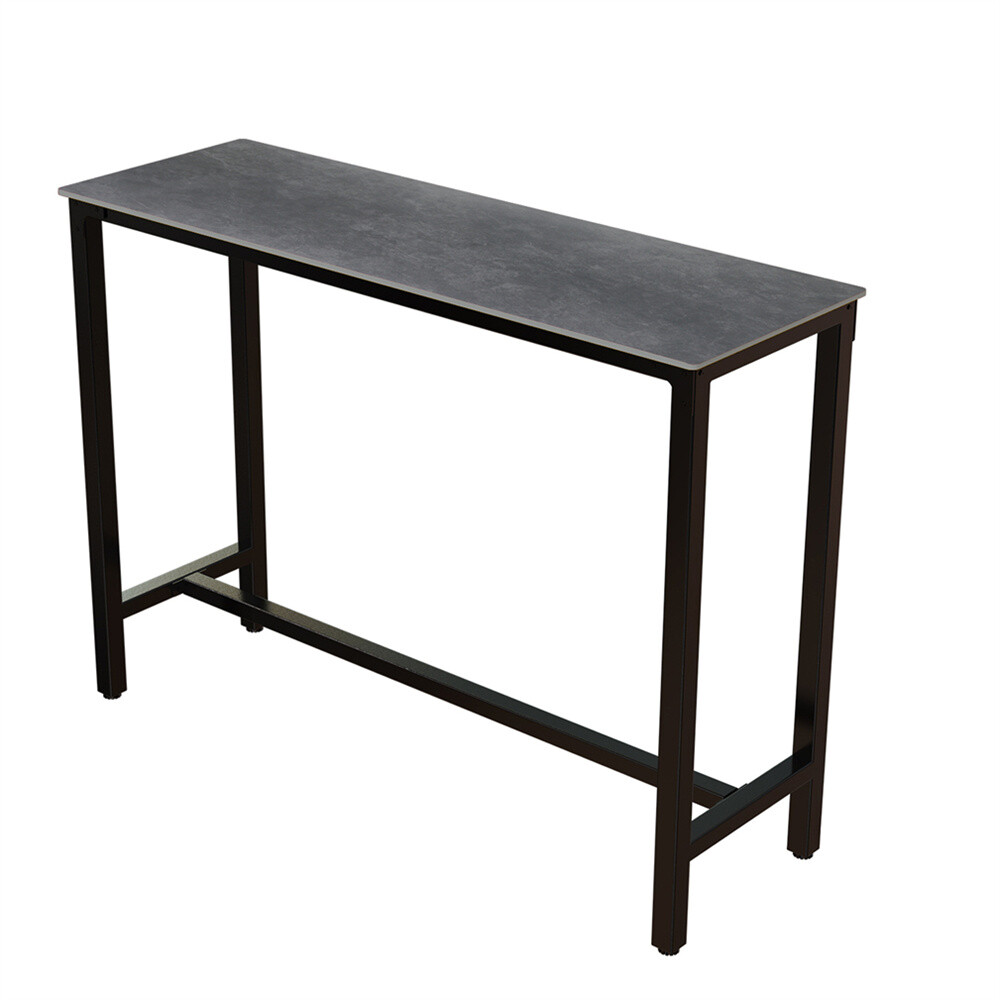 Extra Long Kitchen High Bar Table Narrow Rectangular Coffee Pub Table Marble Top