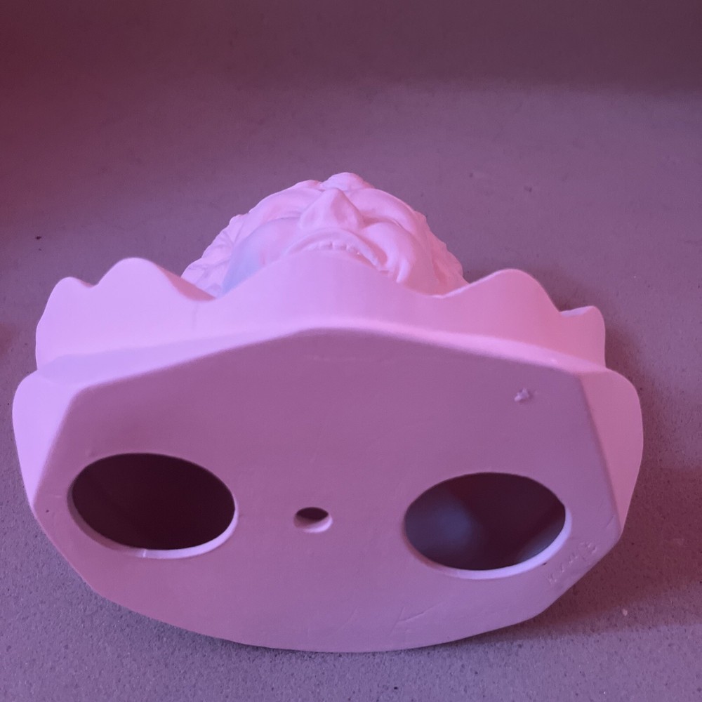 Large Jester Vase Unpainted Bisque Ceramic Vintage