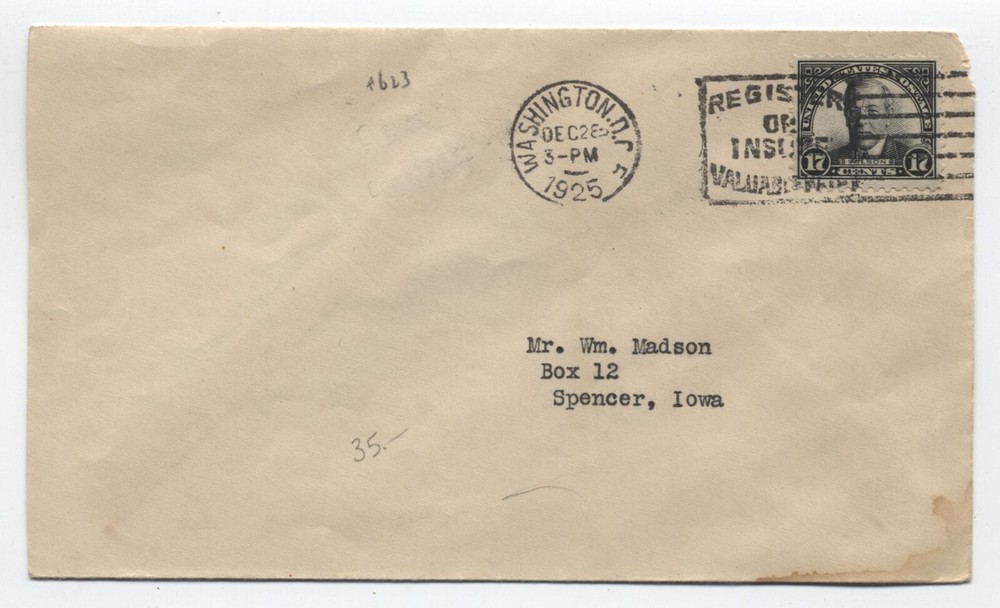 1925 17 cent Wilson #6 Washington DC first day cover [y10076]