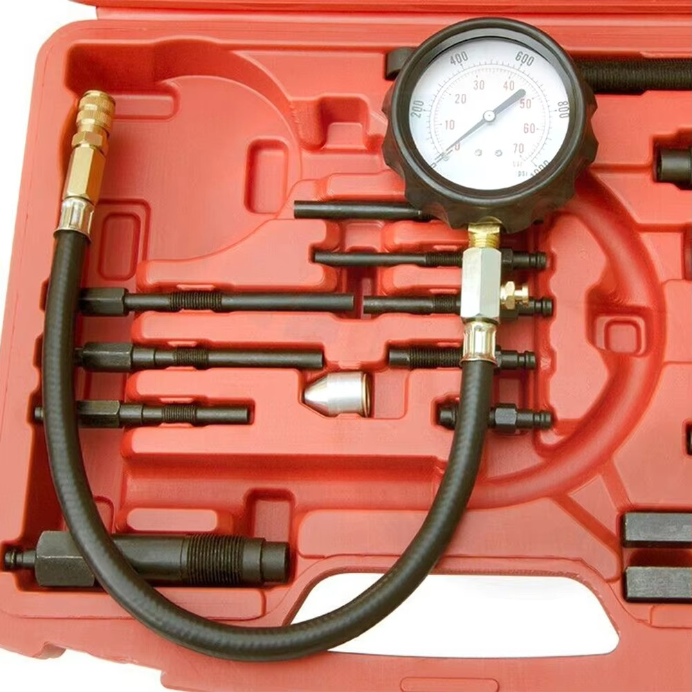 Professional Diesel Engine Cylinder Compression Tester Kit With Case 0-1000PSI