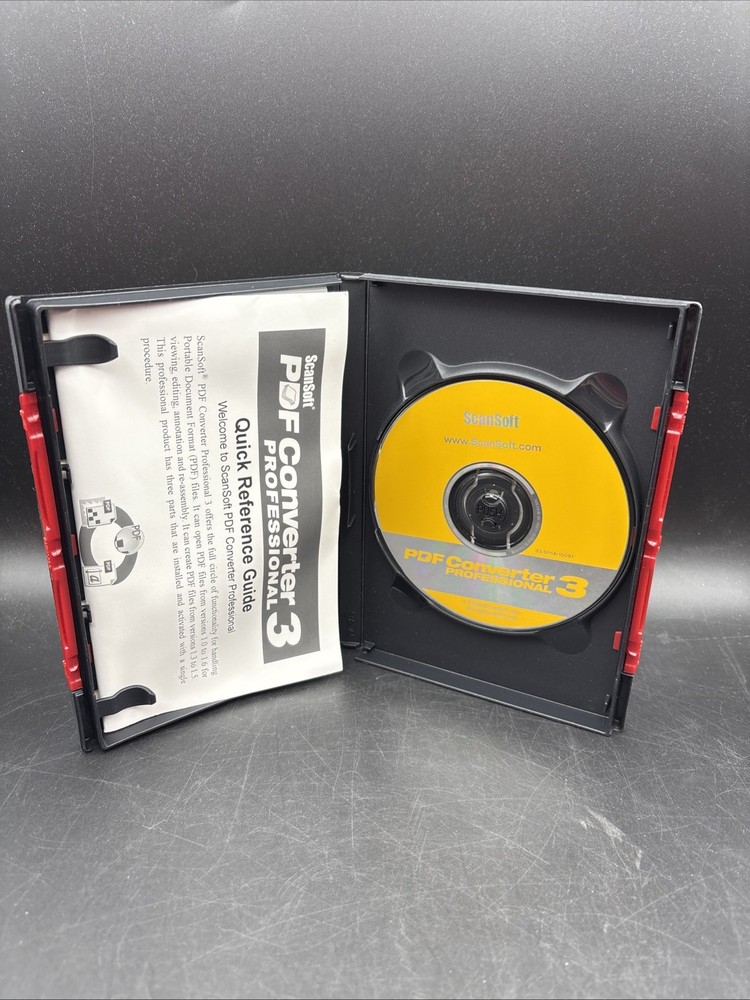 ScanSoft PDF Converter Professional 3 with Serial # Original Box & Manual