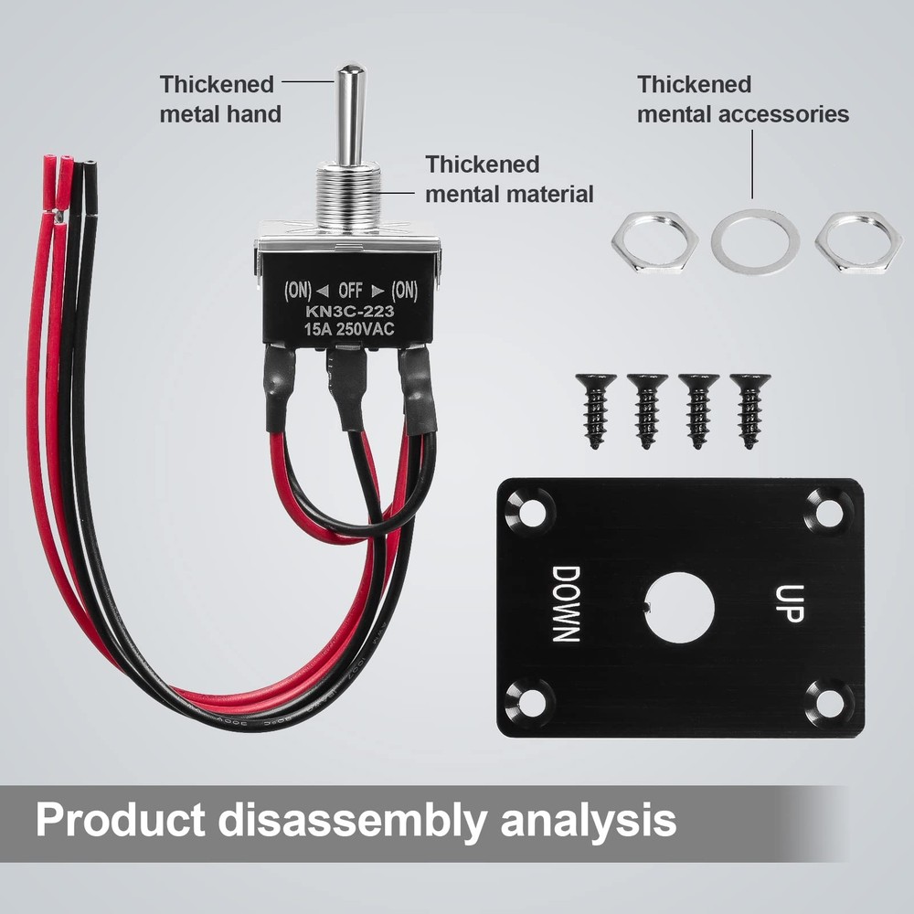 GUETNEU Button Switch Rocker Switch Toggle Switch Self Reset Six Pin Three Po...