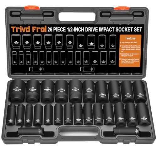 Metric Impact Socket Set 1/2" Drive - 26 Piece Deep Impact Socket Set 1/2"
