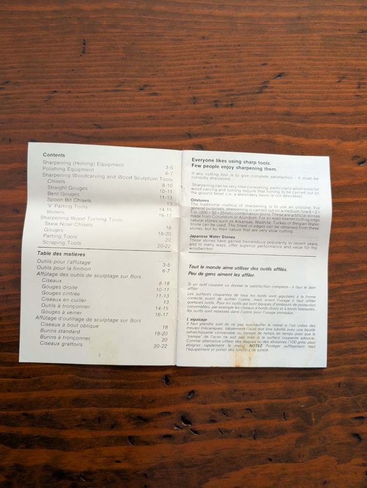Vintage Marples Wood Chisel Sharpening Guide