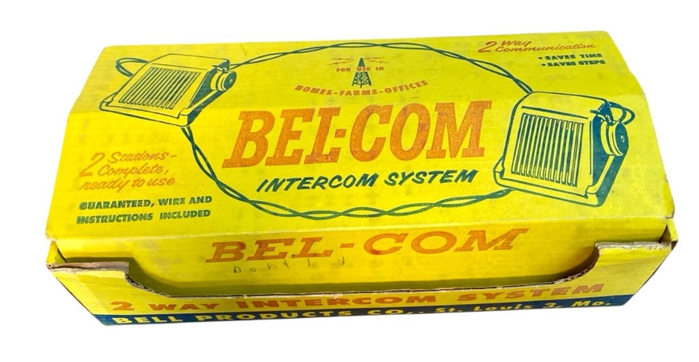 Bel-Com Vintage Intercom System 2 way Communication With Box