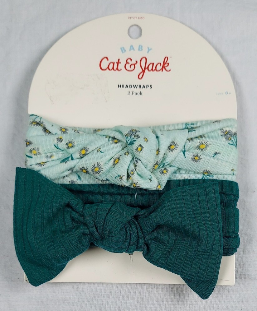 NEW Cat & Jack Baby 2 Pack Head Wraps Multi Colored (G1)