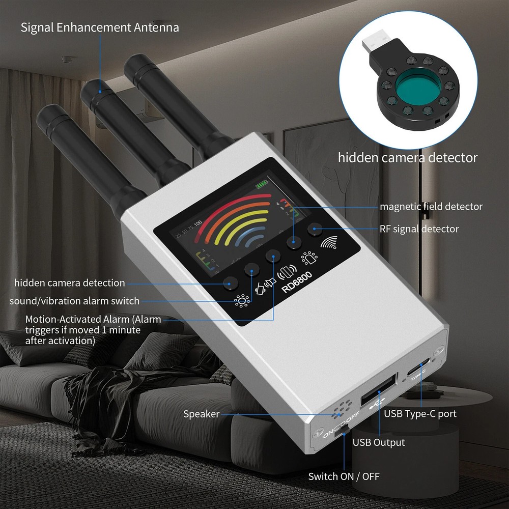 GPS Tracker Anti Spy Hidden Camera Detector Finder Wireless Bug Detection Device