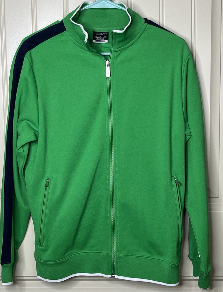 Nike Golf 1/4 Zip Pullover Jacket Mens Green Windbreaker Back Logo NICE!