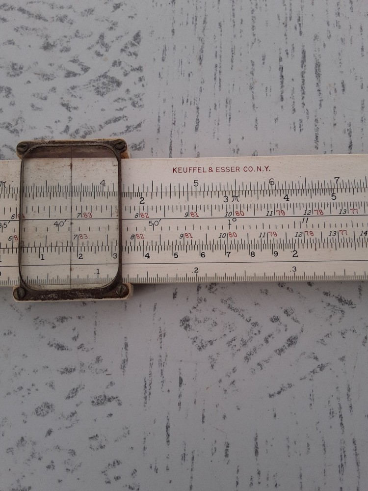 Vintage Keuffel & Esser Co. Slide Rule w/ Leather Case Nice Condition